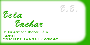 bela bachar business card
